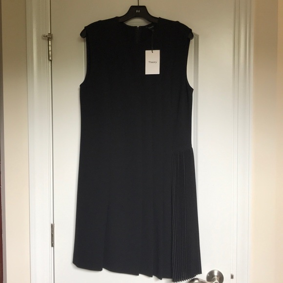open lace back dress Theory Women's Sleeveless Pleated Volume Dress, Black, 0 at Amazon Women's  Clothing store
